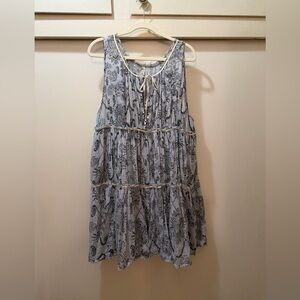 Intimately Free People Sundown Nightie Dress Blue Floral Paisley Boho M